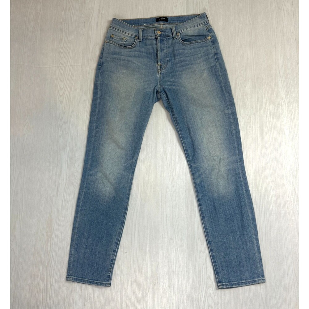 7 For All Mankind Josefina Boyfriend Jeans Size 27 Light Wash Ankle Denim Womens